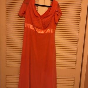 Plus size coral dress.